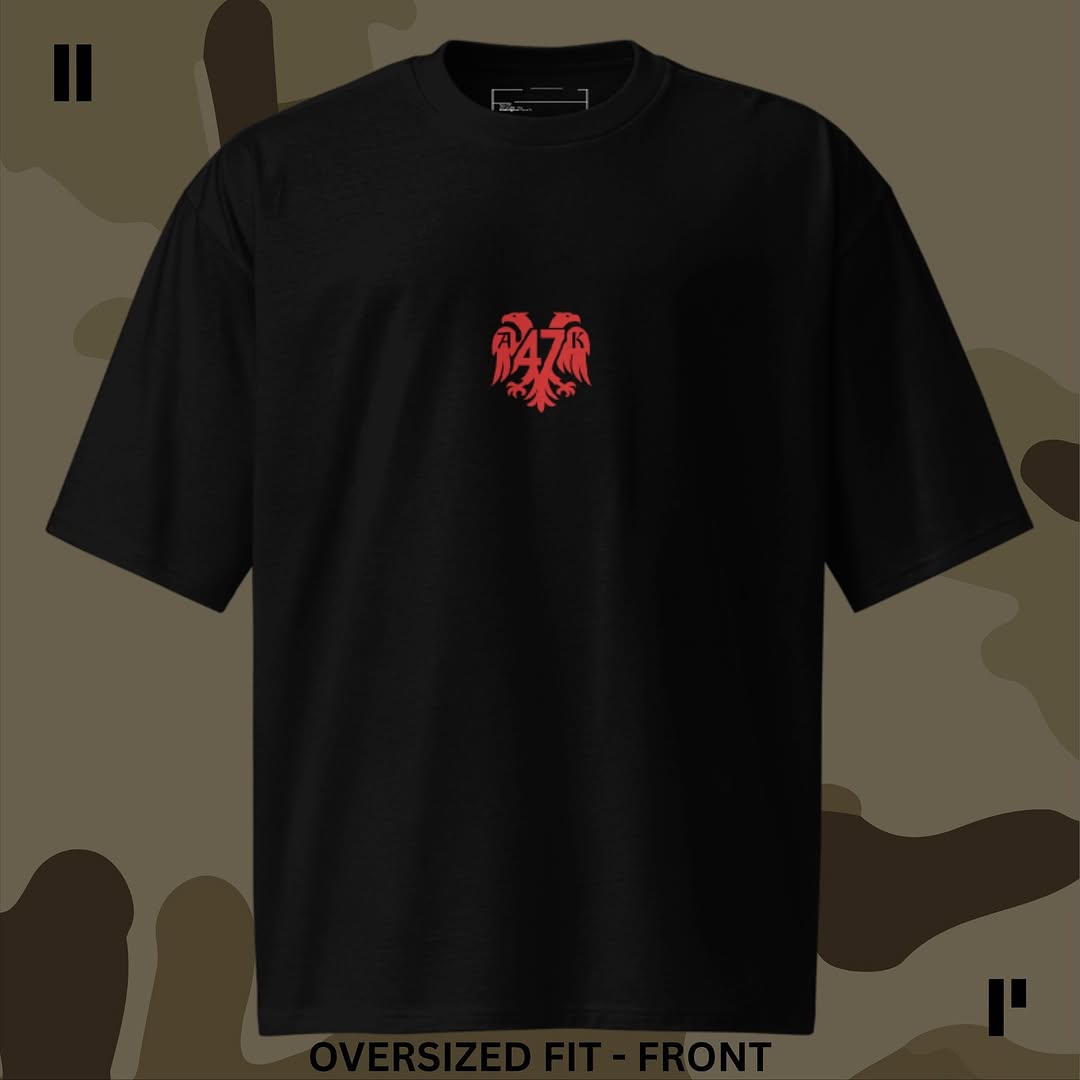 ‘AK47 EAGLE’ Rework OVERSIZED T-Shirt (BLACK) Front