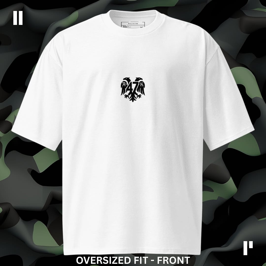 ‘AK47 EAGLE’ Rework OVERSIZED T-Shirt (WHITE) Front