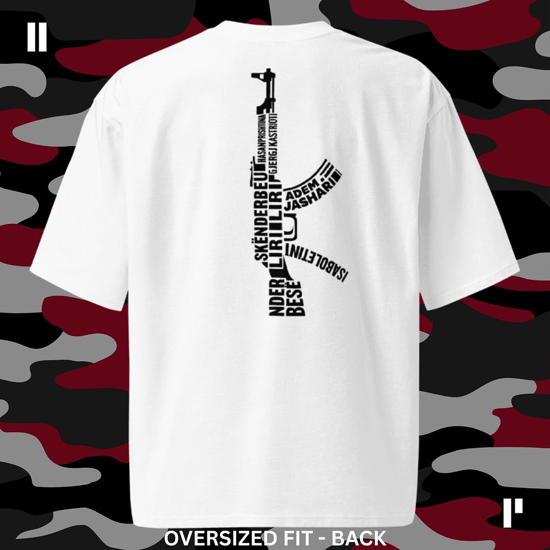 ‘AK47 CLASSIC’ Rework OVERSIZED T-Shirt (WHITE) Back